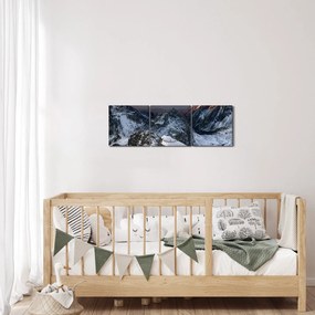 Obraz - Wschód słońca w górach (z zegarem) (90x30 cm)