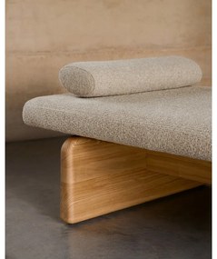 Beżowo-naturalny szezlong z tkaniny szenilowej (strona zmienna) Topaz – Kave Home