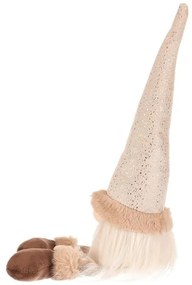 Dekoracja świąteczna Krasnal wiszące nogi, wys. 40 cm, beżowo-brązowy, 40 cm