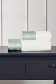 Podarunkowy zestaw ręczników COLIBRI, 2 szt Biały / miętowy haft