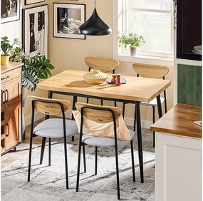 SoBuy Kompaktowy zestaw stołu jadalnianego z 4 krzesłami do małych pomieszczeń OGT52-N