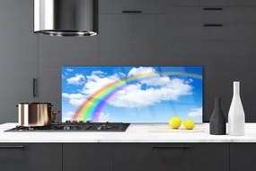 Szkło Dekoracyjne do Kuchni Magiczna Tęcza nad Chmurami