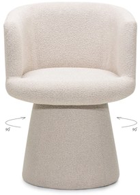 Obrotowy designerski fotel YATO, kremowy