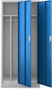 Szafa socjalna czterokomorowa Kacper 80x50x180 cm szary/niebieski
