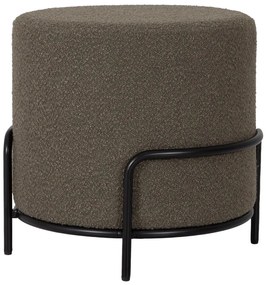 Brązowy taboret z materiału bouclé Bouclé Carl – Tenzo