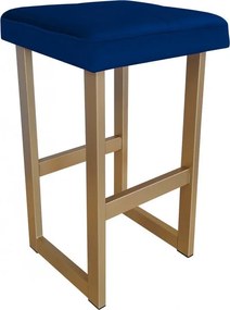 Hoker ALEX krzesło barowe tkanina Welur podstawa metalowa : Kolor Stelaża - Złoty, Kolor tkaniny - VELVET - MG16, Wysokość - 60 cm