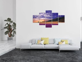 Obraz lawendowej łąki (125x70 cm)