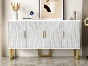 Nowoczesny bufet - 4 drzwi z regulowanymi półkami - Biały