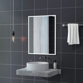 HOMCOM Lustro ścienne, 70 x 90 cm, dekoracyjne lustro wiszące, łatwy montaż, w zestawie śruby | Aosom PL