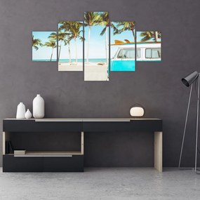 Obraz - Vintage van na plaży (125x70 cm)