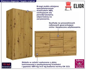 Zestaw Szafa Z Komodą Dąb Artisan Z0-Z39