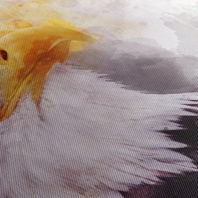 Obraz orła (z zegarem) (90x30 cm)