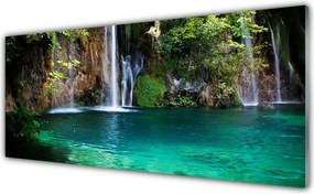 Panel Szklany do Kuchni Krystaliczny Spad Nad Jeziorem