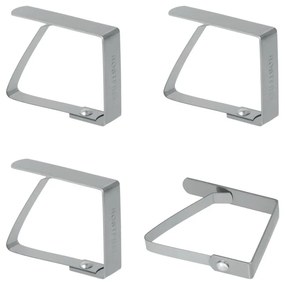 Zestaw 4 klipsów do obrusu ze stali nierdzewnej Metaltex Napkin