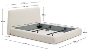 Beżowe tapicerowane łóżko dwuosobowe 160x200 cm Martina – Kave Home