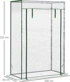 Outsunny szklarnia foliowa przezroczysta Idealna do uprawy roślin 100x50x149cm | Aosom PL