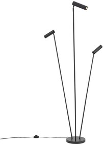 Nowoczesna lampa podłogowa czarna 3-źródła światła GU10 35mm - Thomas