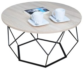 Loftowy stolik kawowy z metalowym stelażem dąb sonoma W4-F60