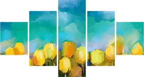 Obraz żółtych tulipanów (125x70 cm)