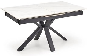 Stół rozkładany PLATAN 140(180)x85 biały marmur/czarny HALMAR