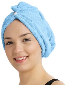 Szybkoschnący turban frotte do włosów  niebieski