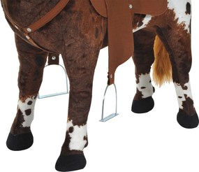 HOMCOM zabawka konna jazda konna dla 3+ lat dzieci z dźwiękiem konia pluszowa zabawka