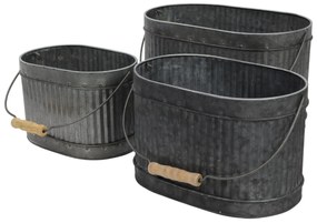 Zestaw metalowych skrzynek na donice, 3 szt. w różnych rozmiarach
