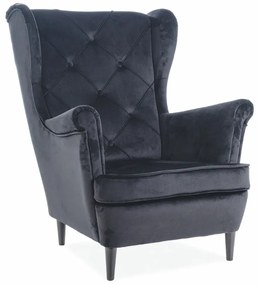 FOTEL LADY VELVET CZARNY BLUVEL 19 / WENGE SIGNAL
