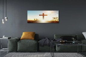 Duży obraz na płótnie Krzyż na Polu w Słońcu