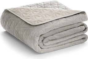 Szarobeżowa aksamitna narzuta pikowana 220x240 cm Laila – Restilo