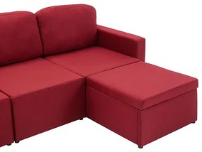 Rozkładana sofa modułowa czerwone wino - Odi 4Q