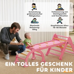 AIYAPLAY Zestaw wspinaczkowy do domu, 5 w 1 składany trójkąt z zjeżdżalnią i łukiem