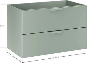 Jasnozielona szafka łazienkowa pod umywalkę - Verdessa 3X 80 cm