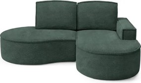 Narożnik MOLLY Prawostronny bez funkcji spania, wolnostojący tkanina ABRIAMO 09 Zielony