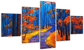 Obraz jesiennego lasu (125x70 cm)