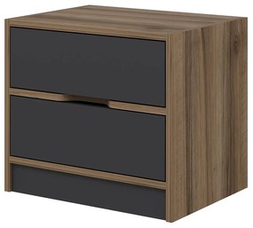 Stolik nocny Elina Walnut Anthracite