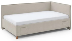 Beżowe narożne łóżko dziecięce ze schowkiem 140x200 cm Fun – Meise Möbel