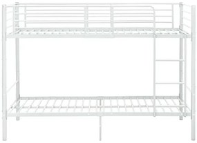 Białe Metalowe Łóżko Piętrowe 90X200 Cm Razia 4X