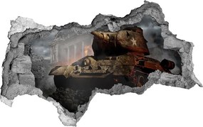 Fototapeta dziura na ścianę Czołg