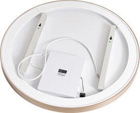 Lustro łazienkowe w kolorze różowego złota 70 cm z LED, 3-stopniowe ściemnianie dotykowe, okrągłe - Miral