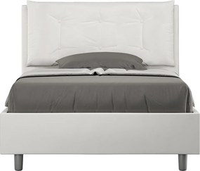 Łóżko bez stelaża tapicerowane 120x210 sztucznej skóry biały Annalisa Large