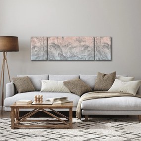 Obraz - Tropikalne rośliny na ścianie (170x50 cm)