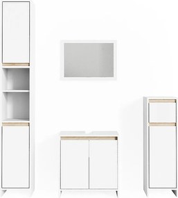 Zestaw mebli łazienkowych biały/sonoma 58x33x60 emma