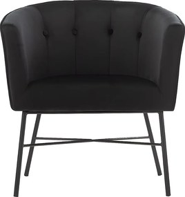Fotel typu kabriolet FAKART z weluru – kolor czarny