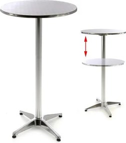 Stół barowy 110 cm okrągły - srebrny