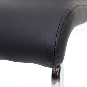 Krzesło do jadalni MCW-F36 (zestaw 6 sztuk),  imitacja skóry, czarne