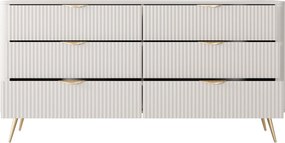 Komoda LANTANA 163 cm do Salonu Sypialni 6 Szuflad Odcienie beżu