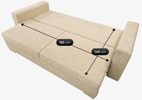 Sofa z Funkcją Spania DRAVOS Beżowa Boucle Nowoczesna