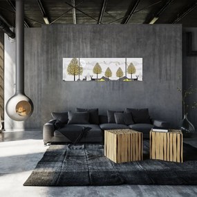 Obraz malowanych jeleni (170x50 cm)