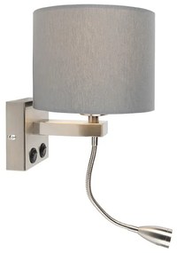 Inteligentna lampa ścienna stal z szarym odcieniem w tym Wifi A60 - Brescia Nowoczesny Oswietlenie wewnetrzne